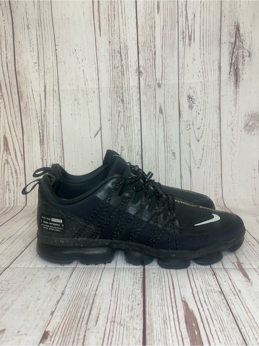 Nike Air VaporMax Run Utility Running Men's Shoes Black Size 12 *see pics*